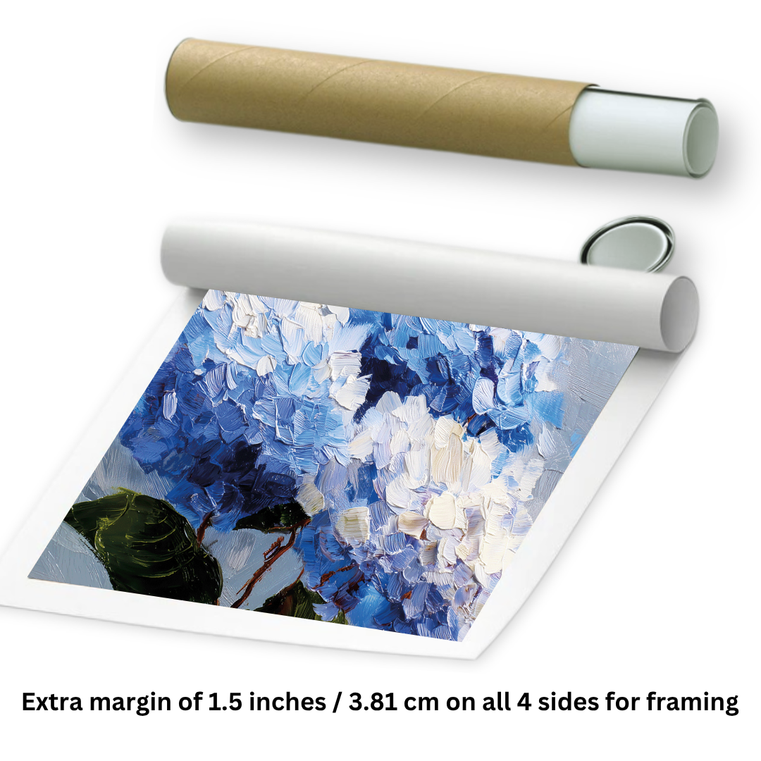 Rolled hydrangea Flower painting on canvas