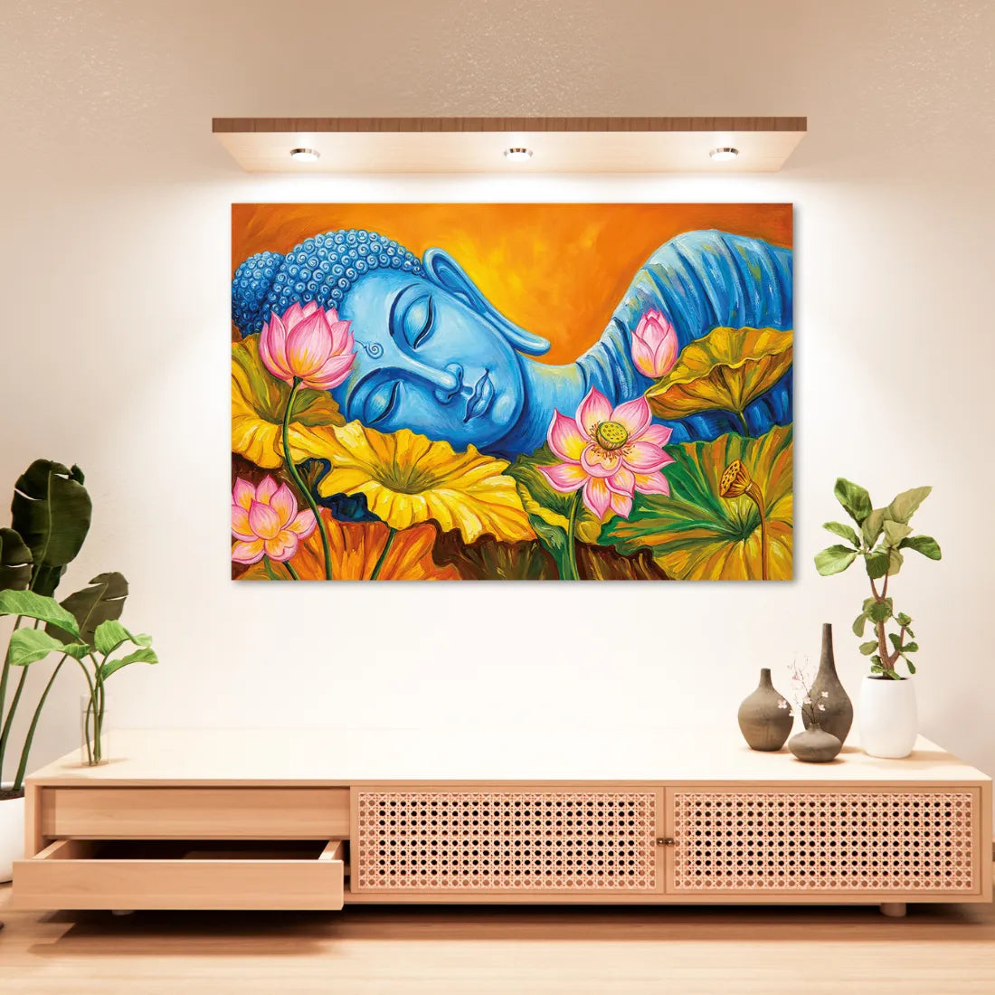 sleeping buddha painting