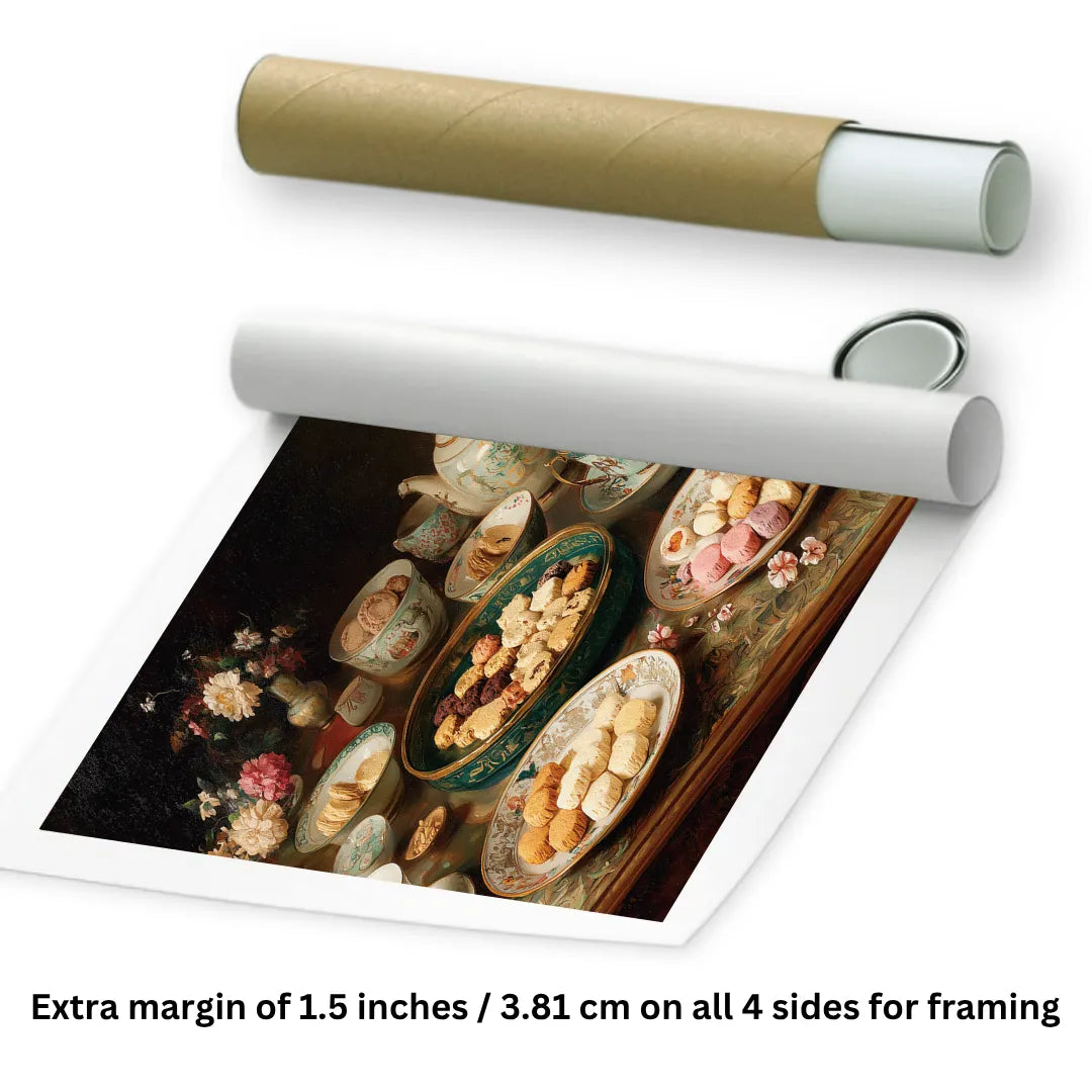 Still life painting on rolled-up canvas 