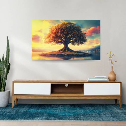 Kalpavriksha Tree Painting on Canvas Best for Wall Art Decoration and Vastu Shastra