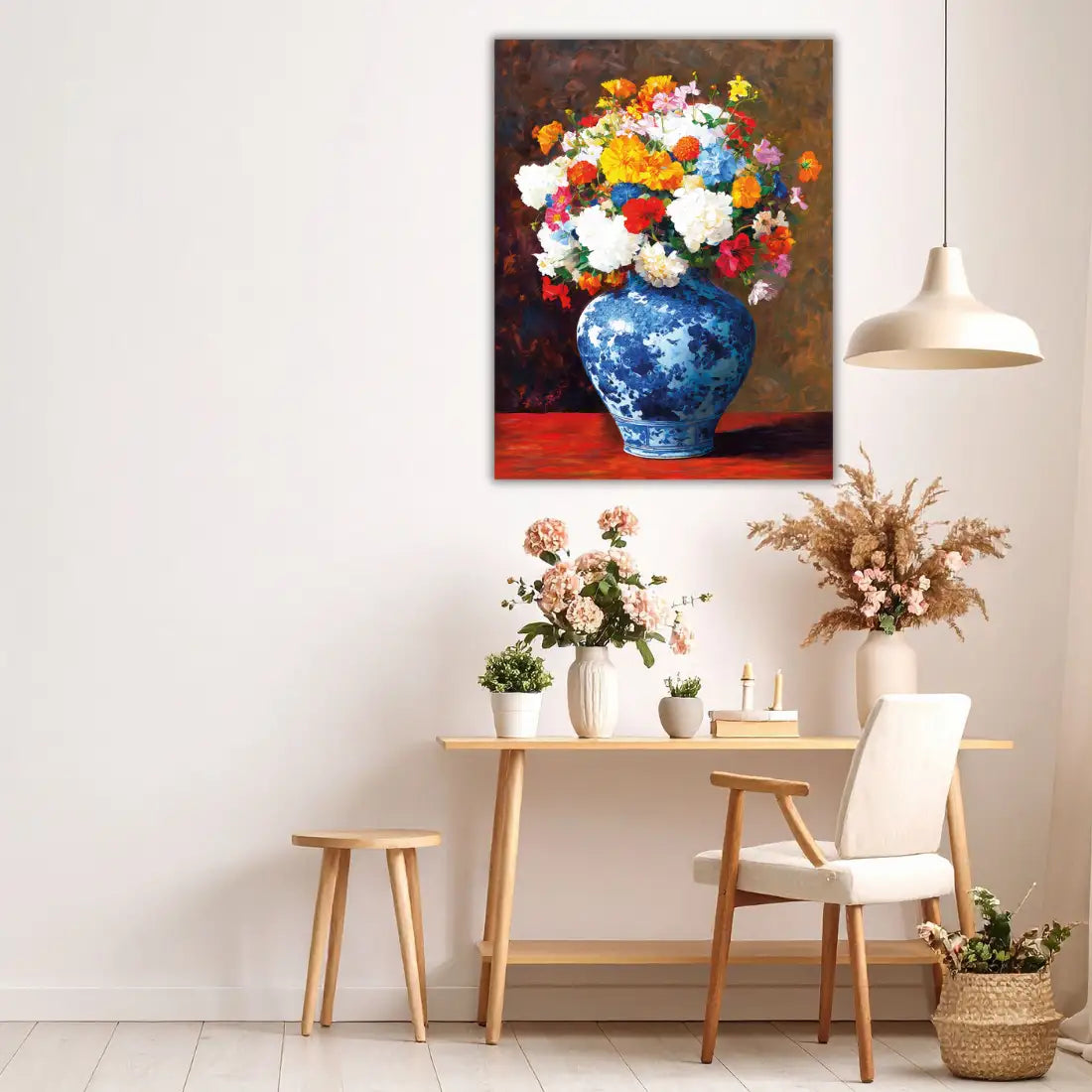 Vase painting with flowers