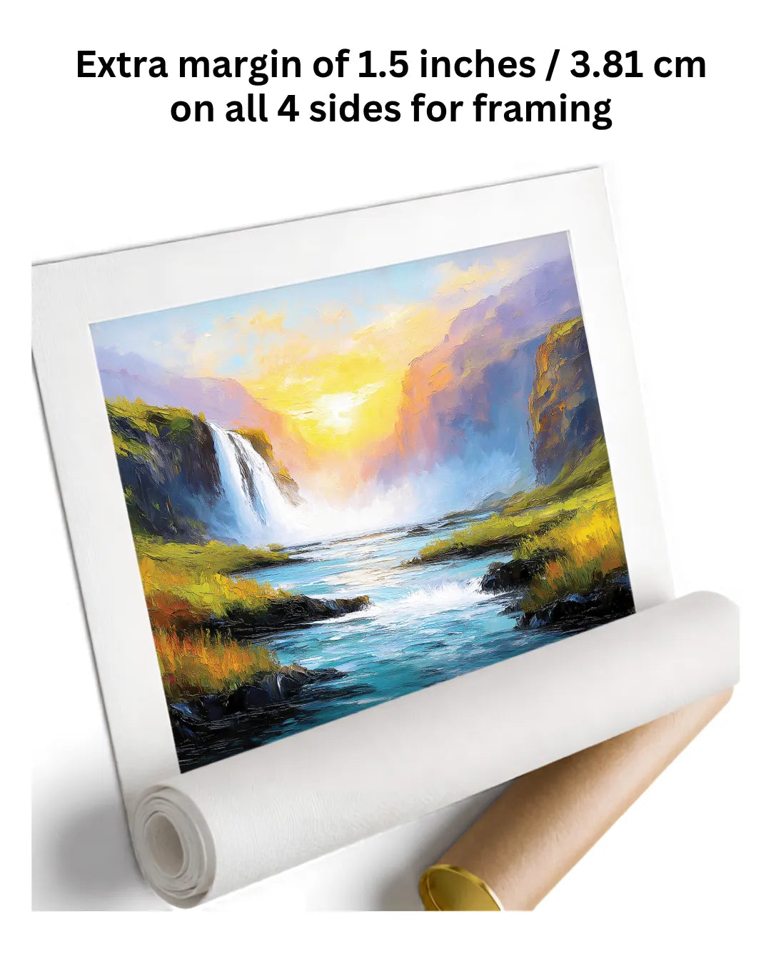 waterfall scenery painting