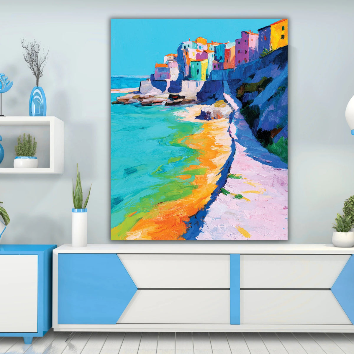 abstract seashore painting wall art for home