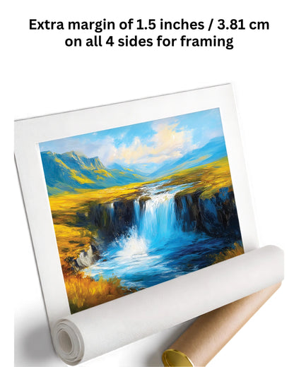 Waterfall Painting on Canvas for wall