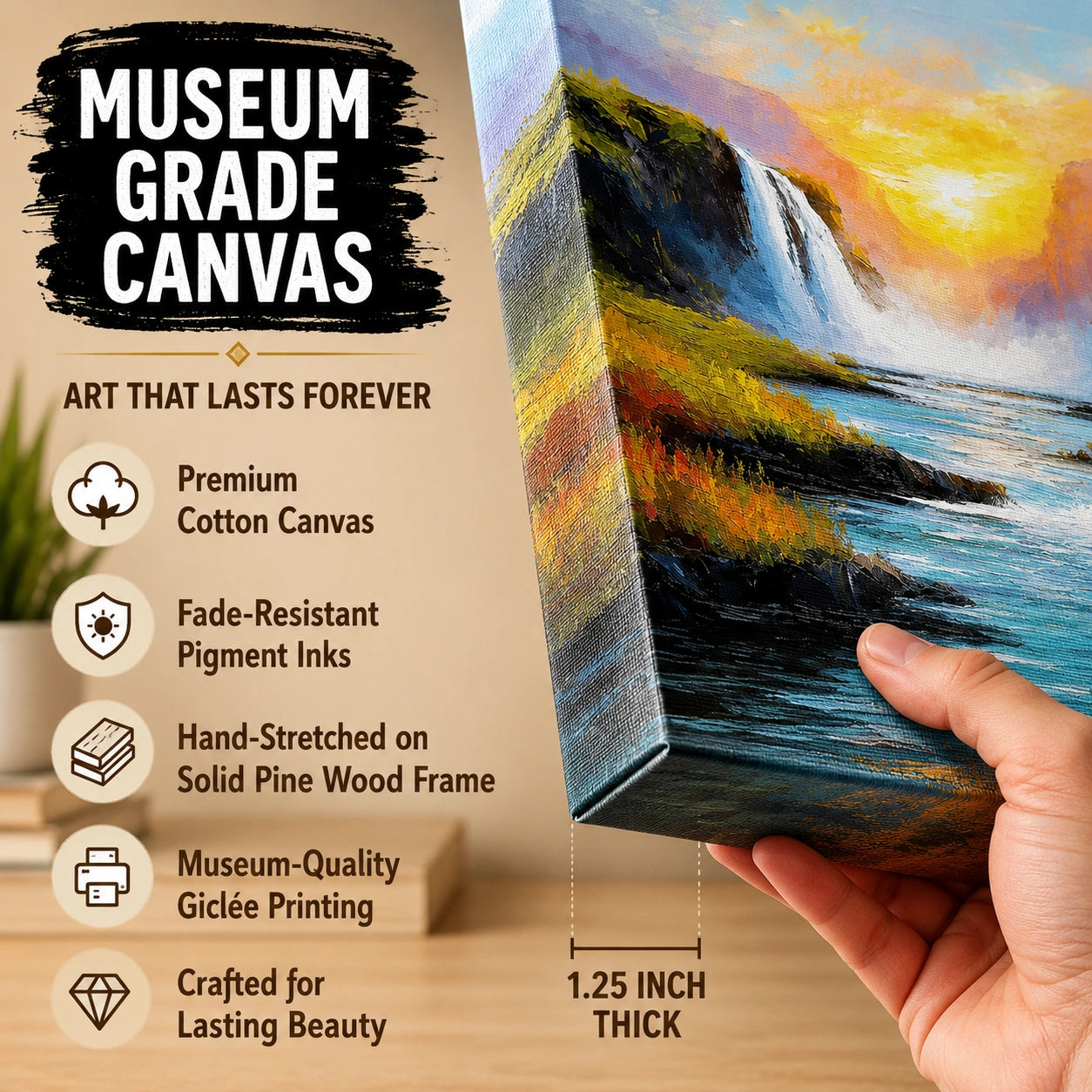 waterfall scenery painting for home 