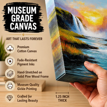waterfall scenery painting for home 