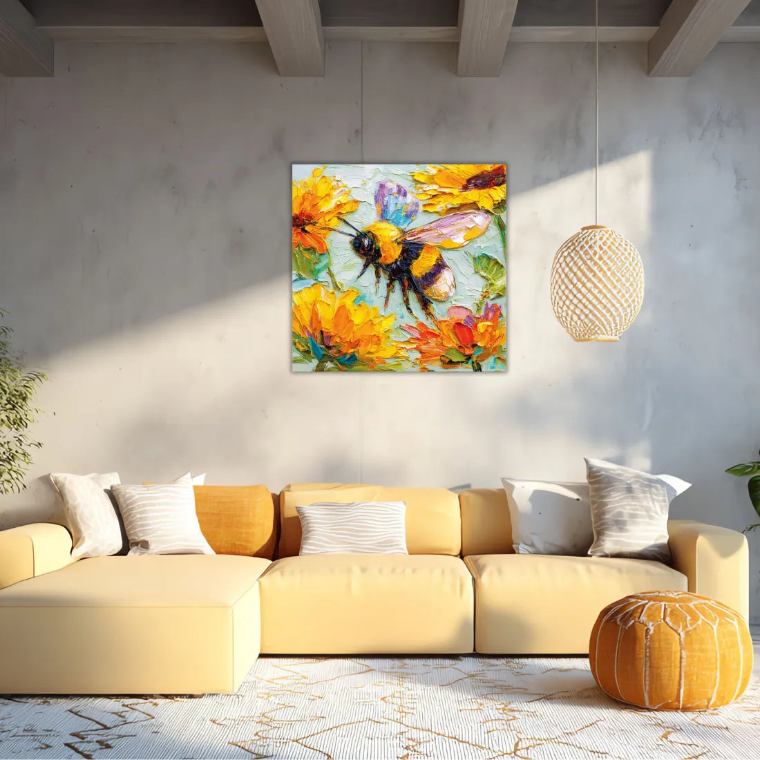 bee canvas painting for wall