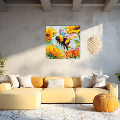bee canvas painting for wall