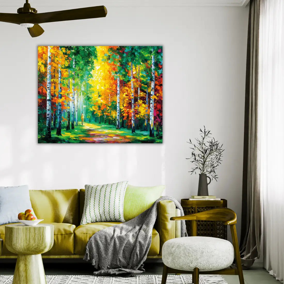 birch tree painting