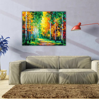 birch tree painting for wall