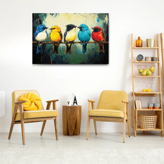 bird paintings on canvas cloth