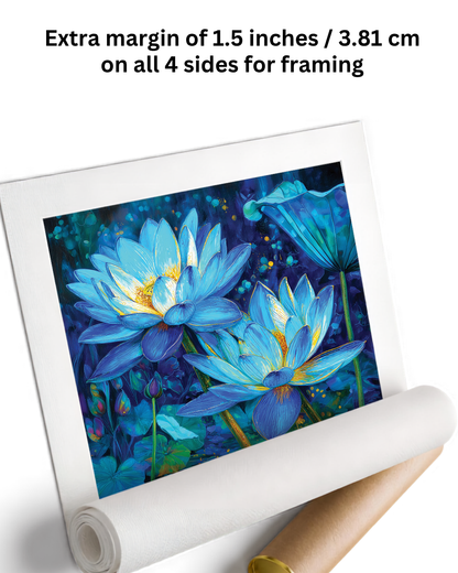 Lotus Flower Painting on Canvas Wall Art