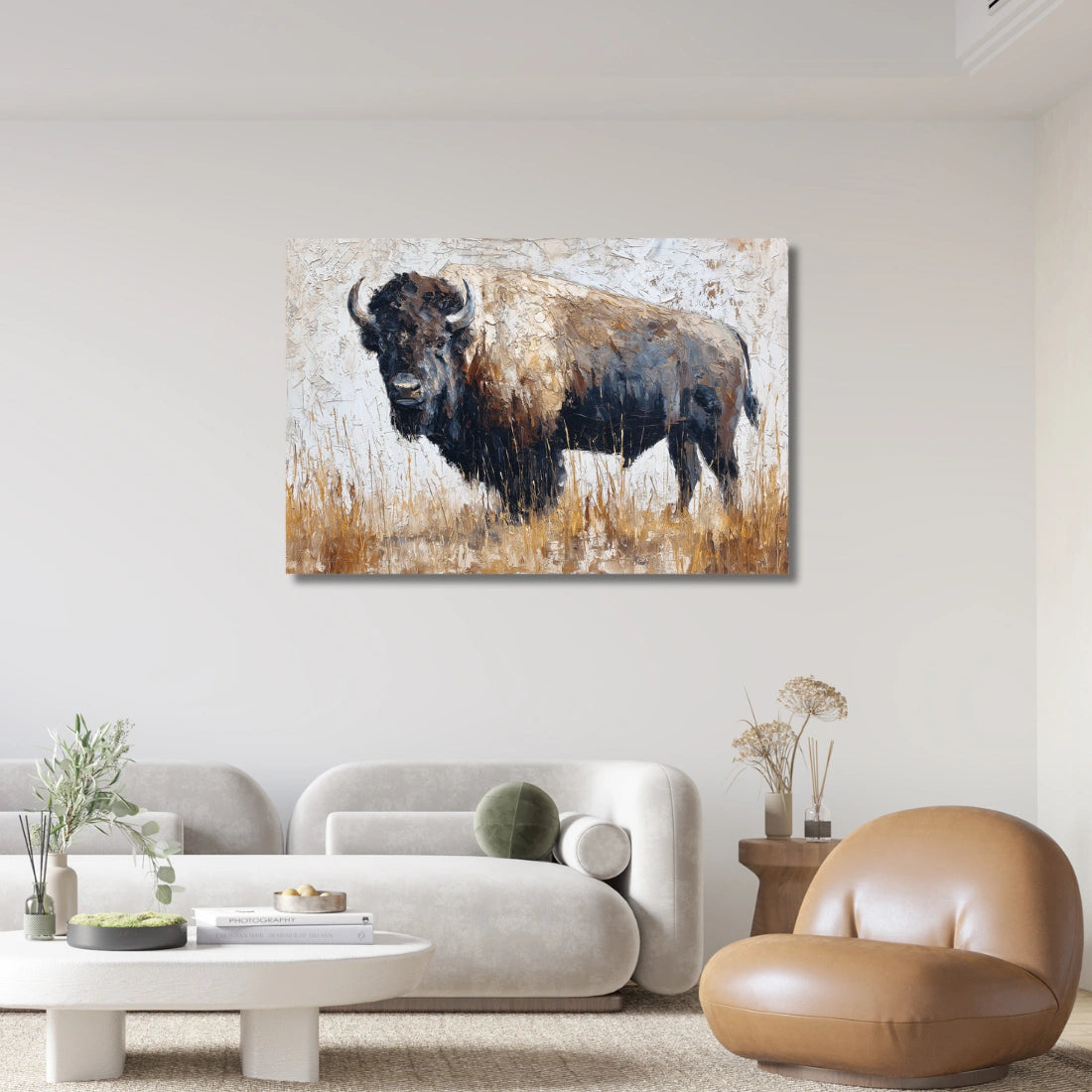 Bull Painting on Canvas| Painting for Living Room| Animal Painting