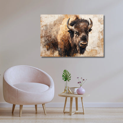 Bull Painting on Canvas| Painting for Living Room| Painting of a Bull