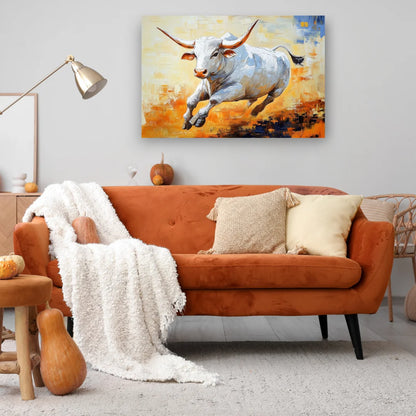 bull riding painting