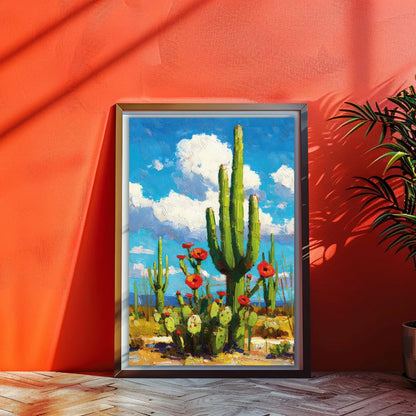 cactus painting on canvas