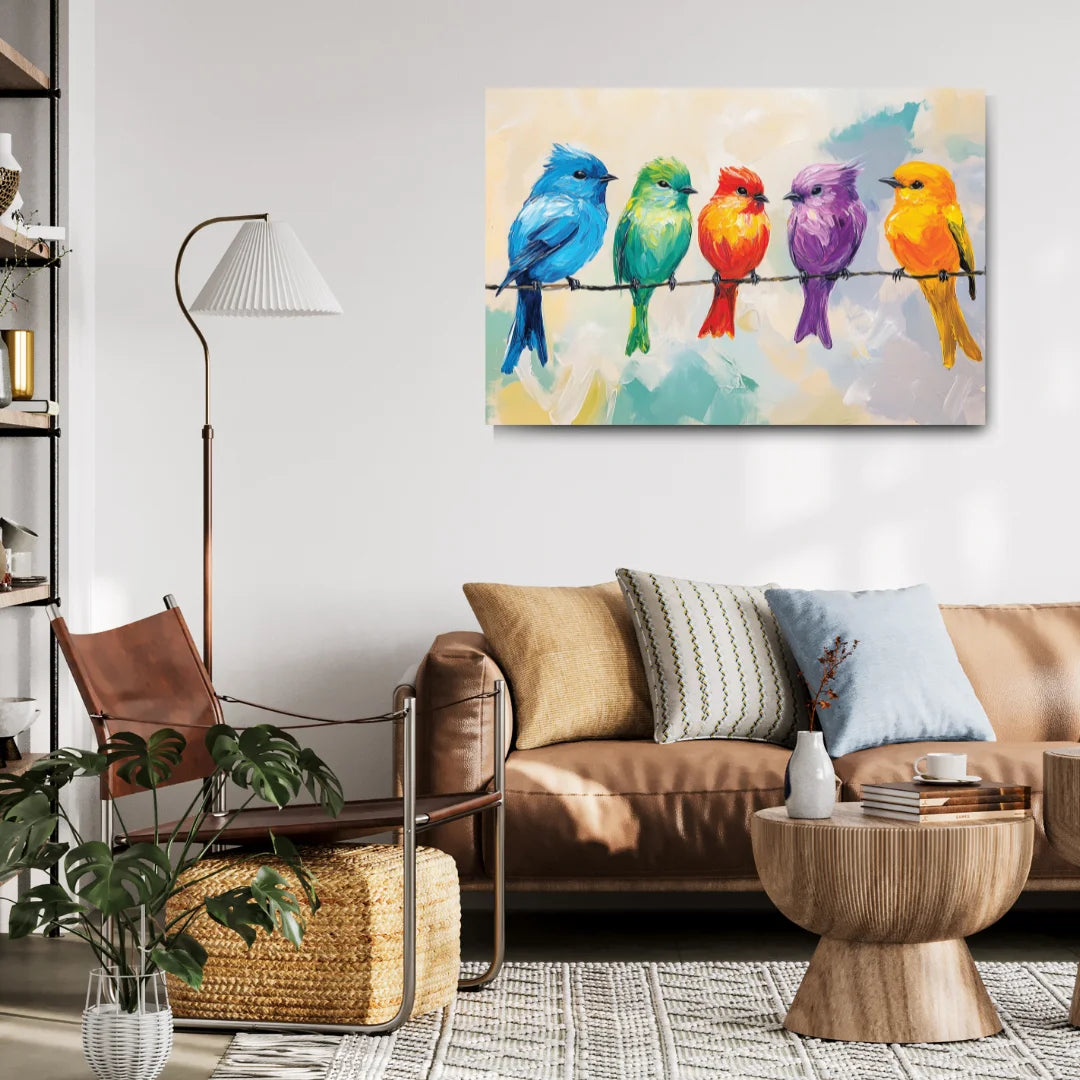 bird painting for living room
