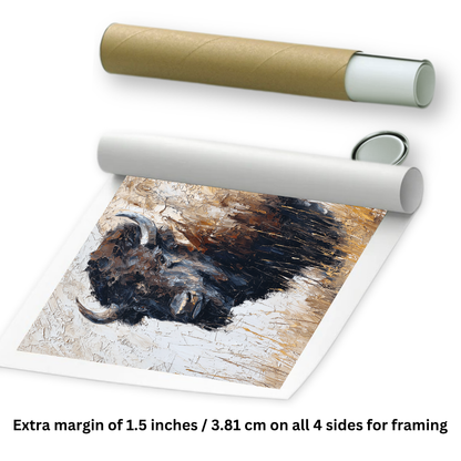 canvas bull painting rolled