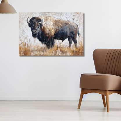 canvas bull wall painting