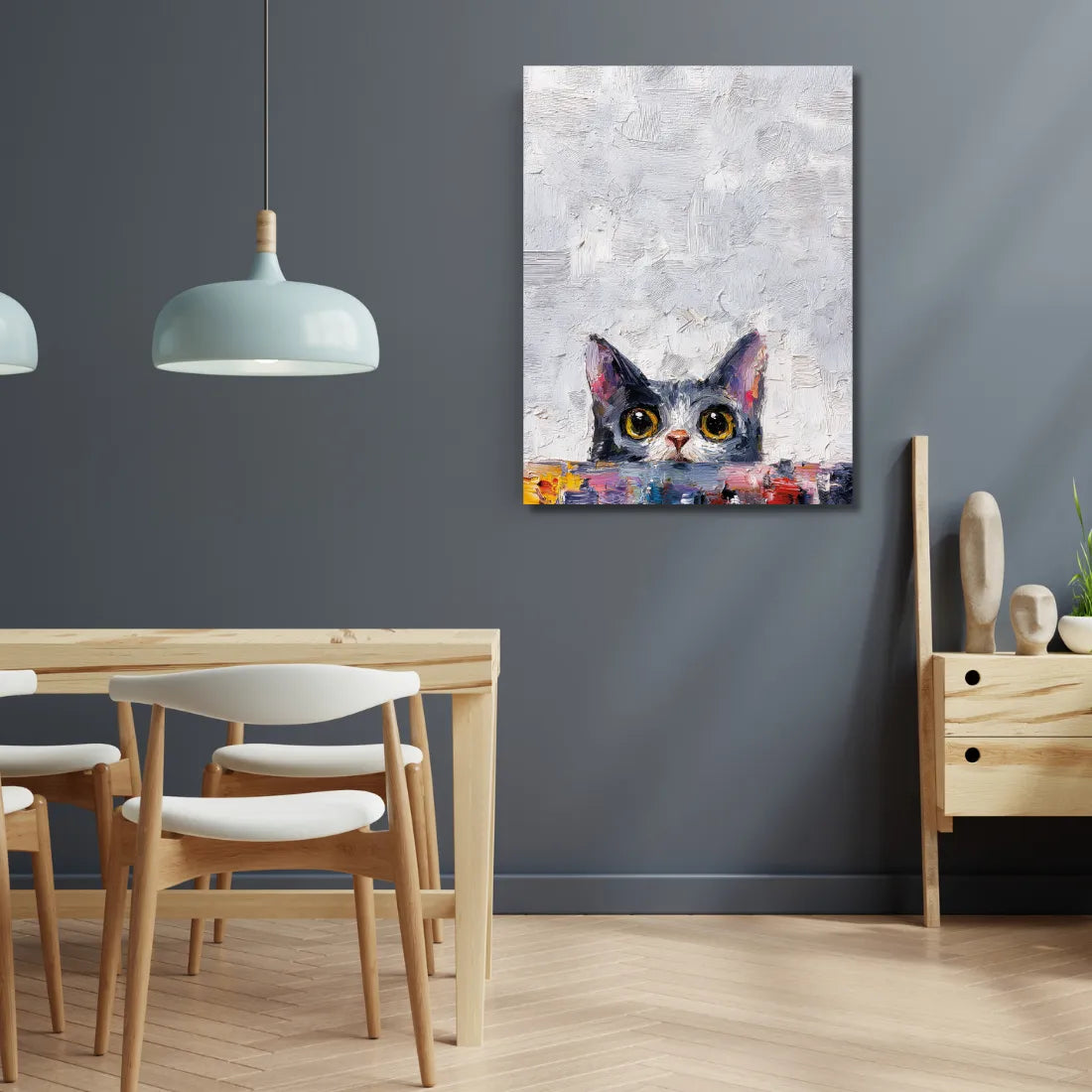 cat painting for wall decor