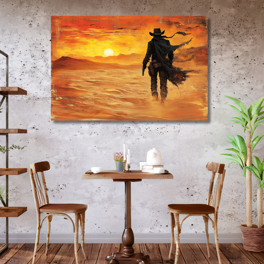 canvas cowboy painting