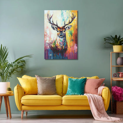 canvas deer painting