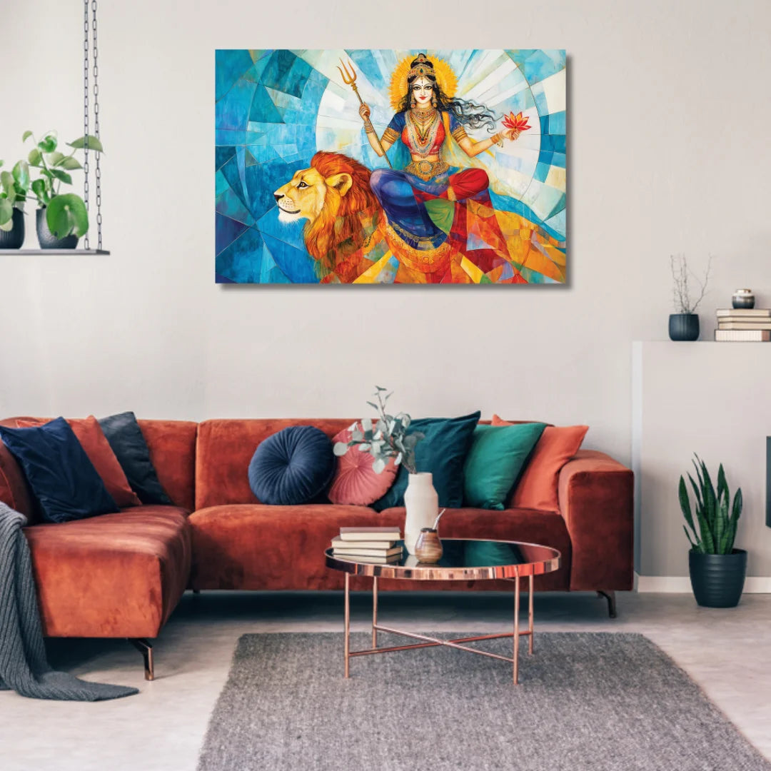 canvas durga painting