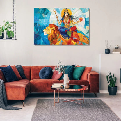 canvas durga painting