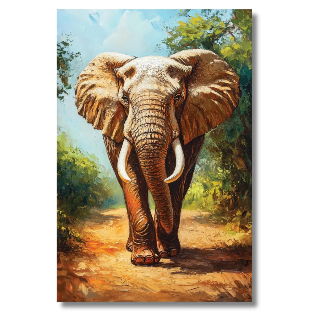 canvas elephant wall painting