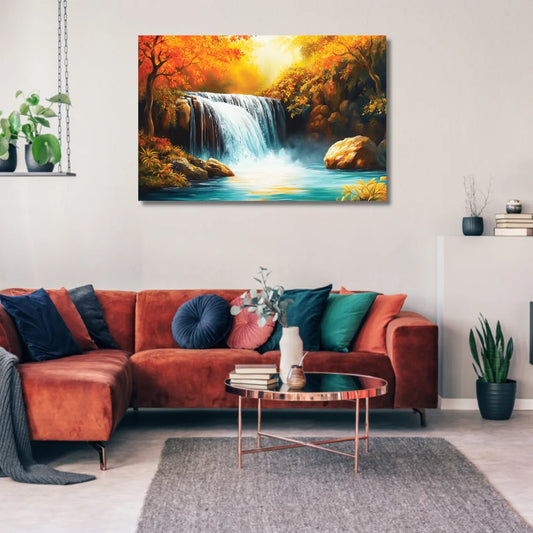 landscape waterfall painting