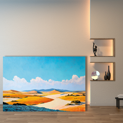 canvas painting of desert