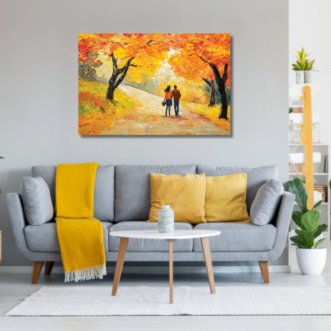 canvas wall painting of romantic couple
