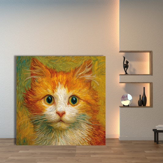 cat painting for hallway