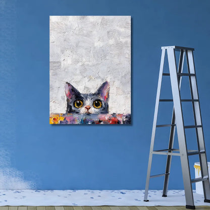 canvas cat painting for wall