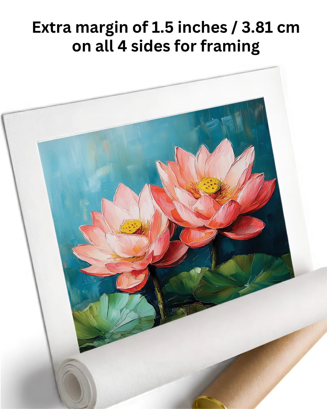 Lotus Painting for Living Room Canvas