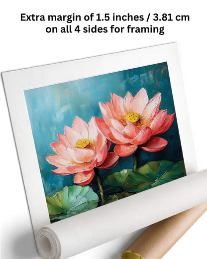 Lotus Painting for Living Room Canvas