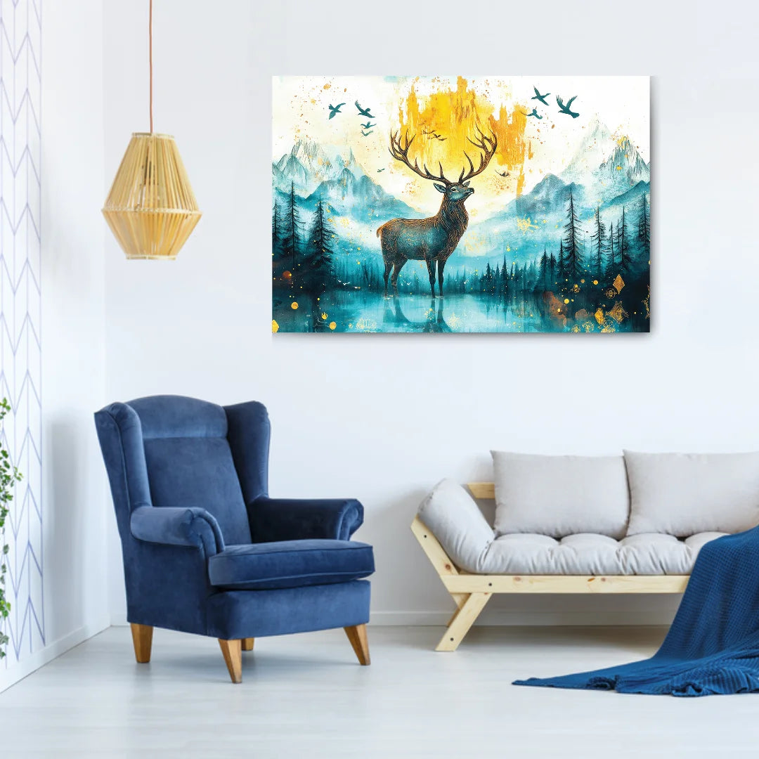 deer wall painting for home