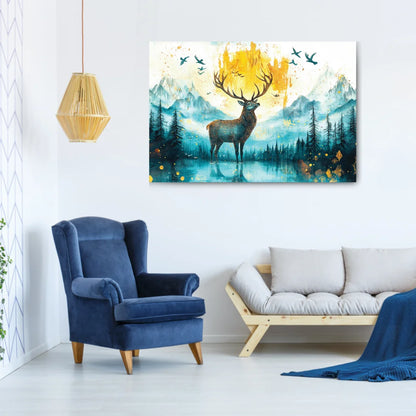 deer wall painting for home