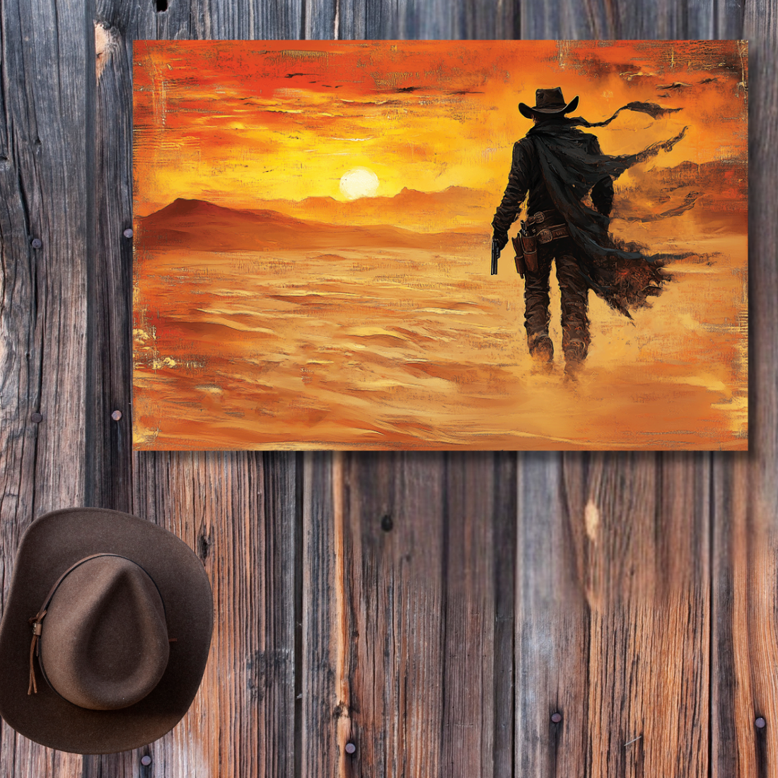 desert cowboy painting