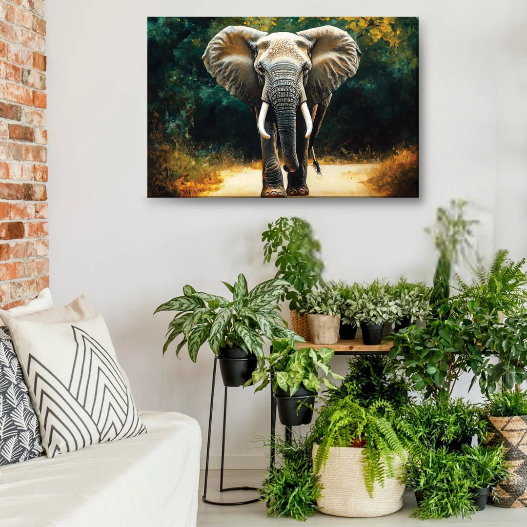elephant wall painting for bedroom