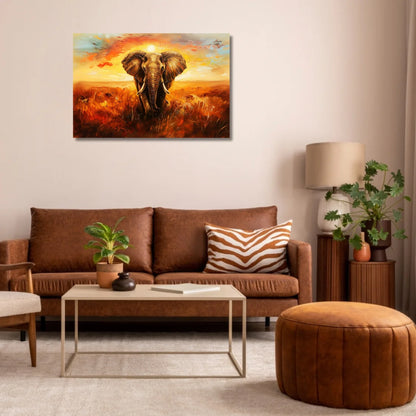 Elephant Canvas Painting for Living Room Perfect for Wildlife Wall Art Lover
