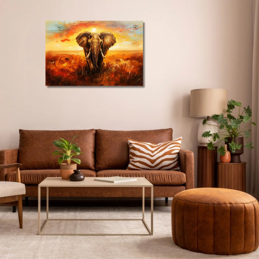 Elephant Canvas Painting for Living Room Perfect for Wildlife Wall Art Lover