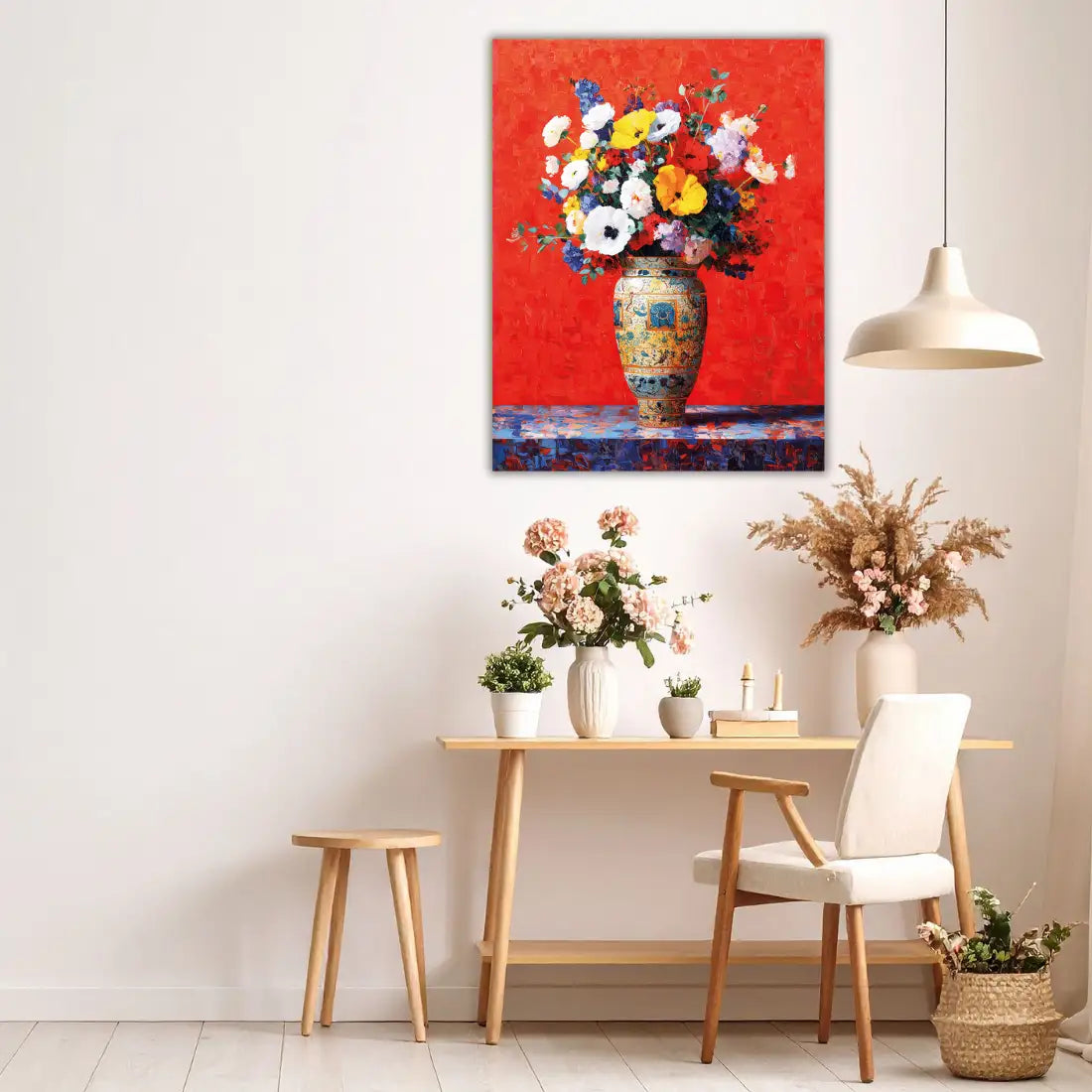 flower vase painting for wall