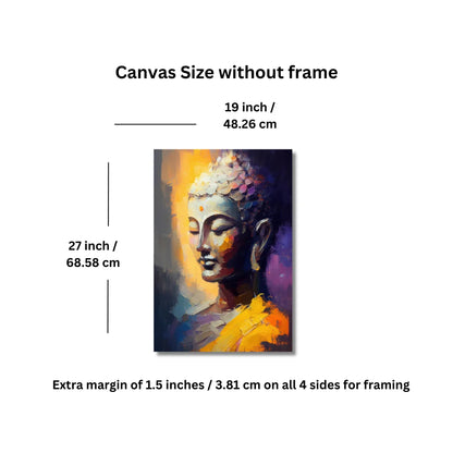 gautam buddha canvas painting