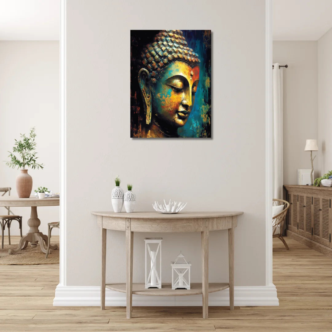 gautam buddha  canvas painting