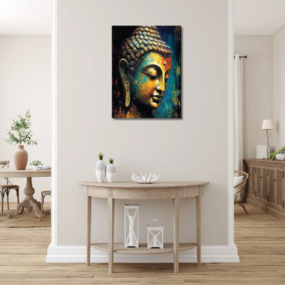 gautam buddha  canvas painting