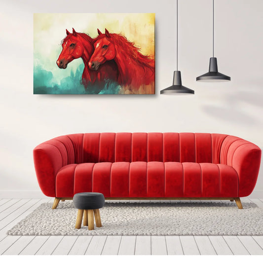horse painting on wall