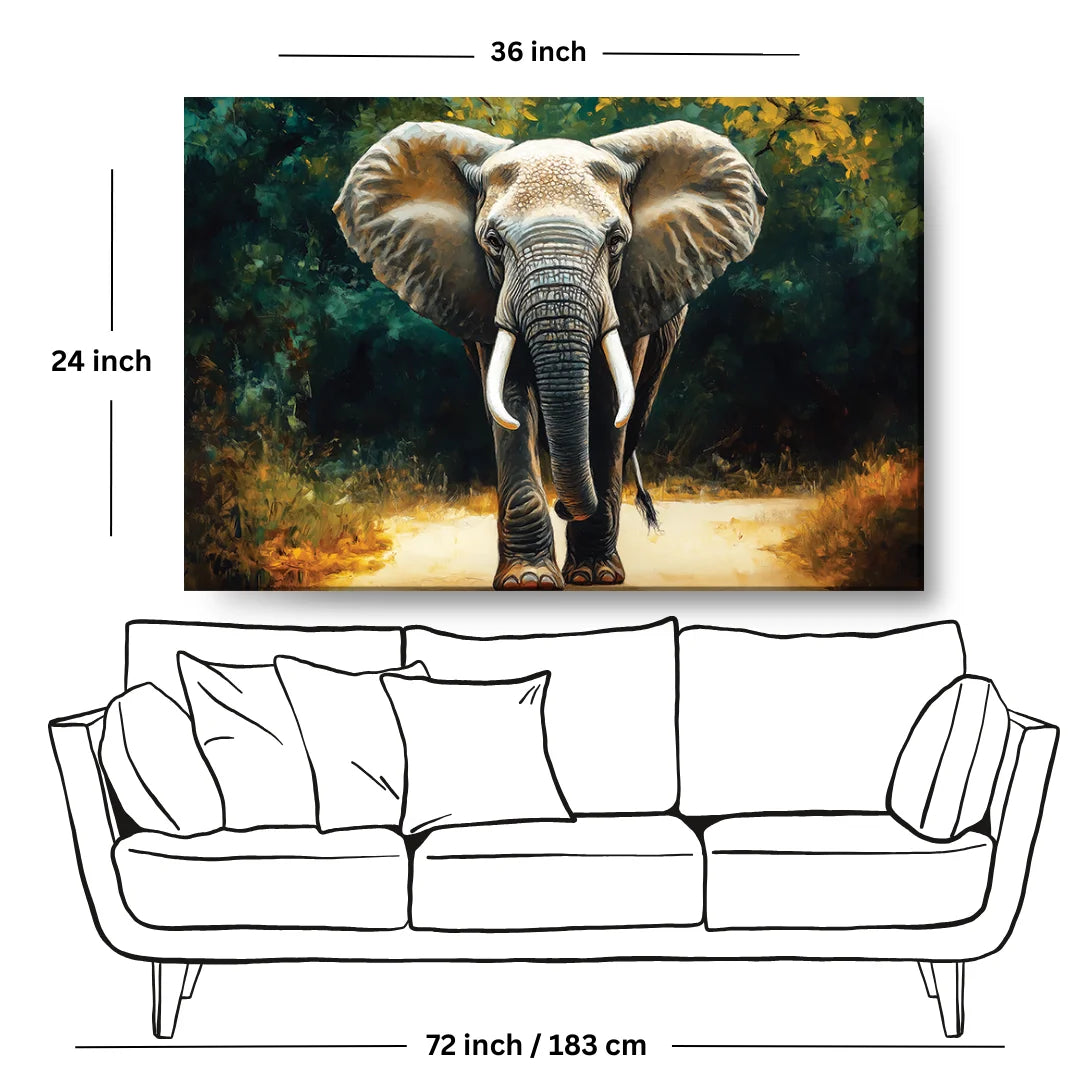 Canvas Elephant Painting for Living Room Best for Wall Art Decoration and Vastu