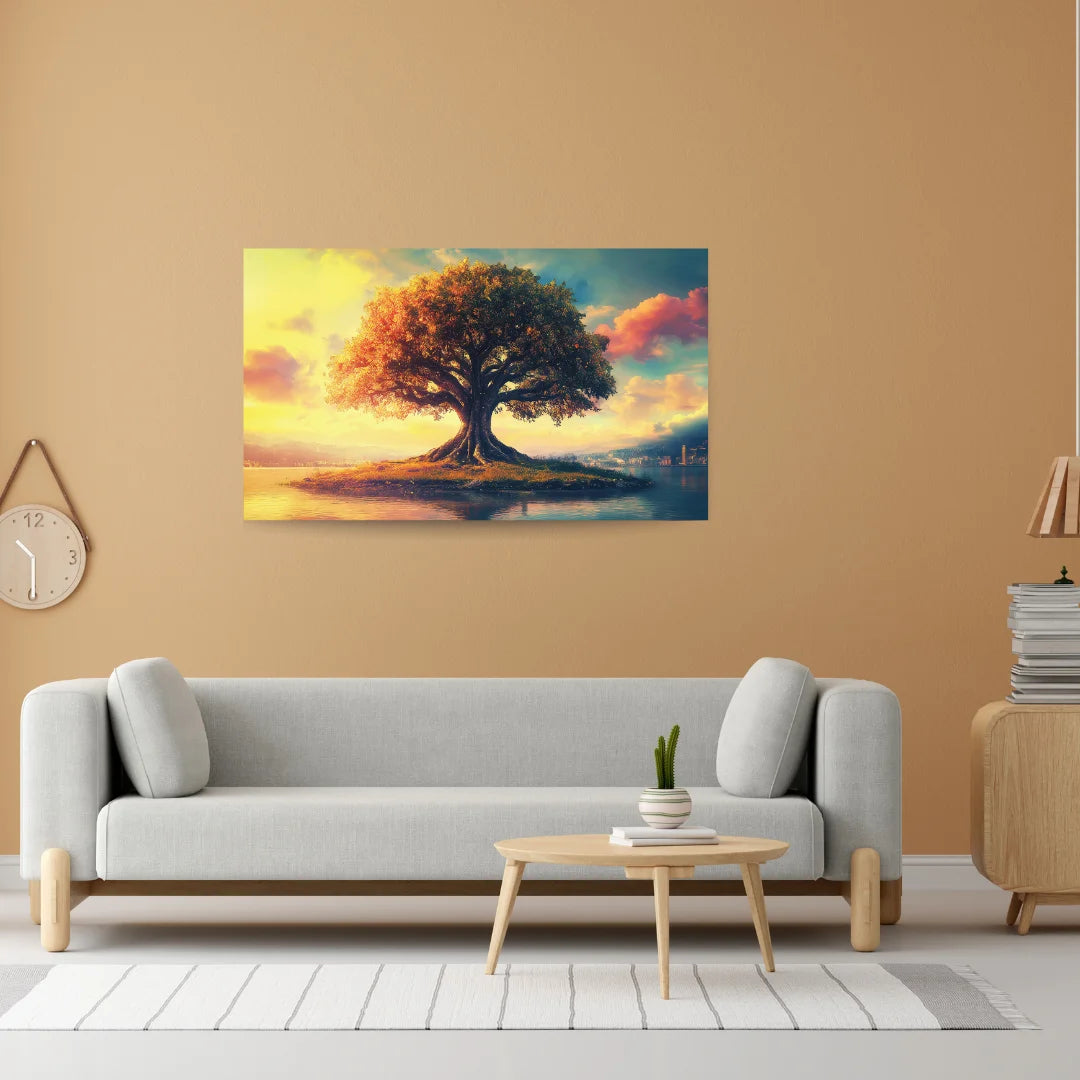 Kalpavriksha Tree Painting on Canvas Best for Wall Art Decoration and Vastu Shastra