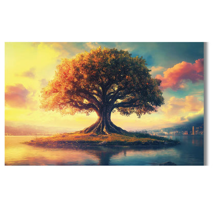 Kalpavriksha Tree Painting on Canvas Best for Wall Art Decoration and Vastu Shastra